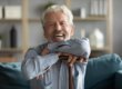 man enjoying senior living